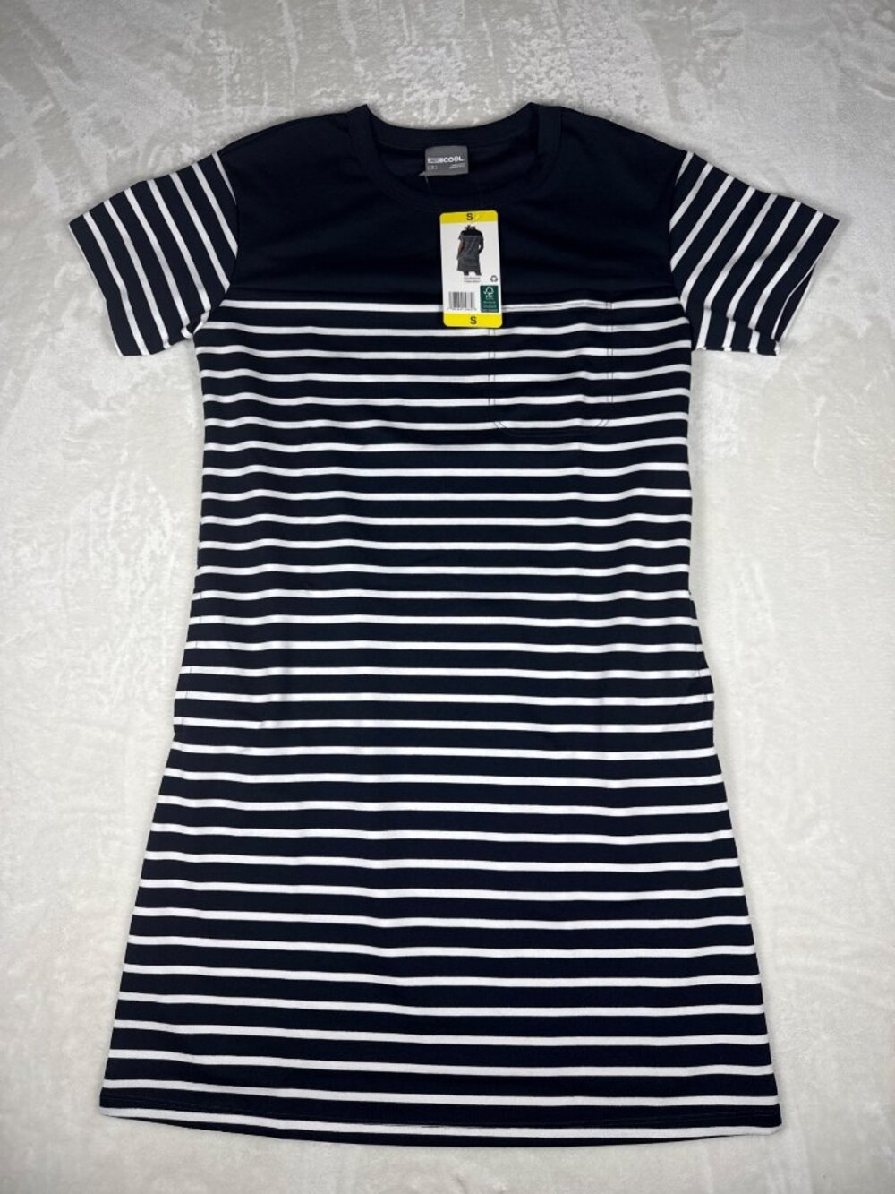 32 Degrees Cool Womens Navy & White Striped Short Sleeve Dress S - Picture 3 of 8